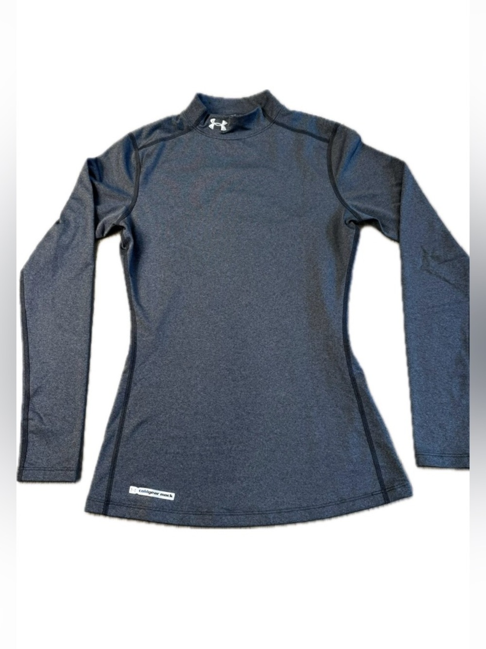 💕NWOT Women’s Under Armour Cold Gear performance fitted mock neck, heather grey